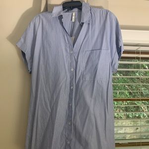 Zara TRF Shirt Dress- Blue and white stripe NWT